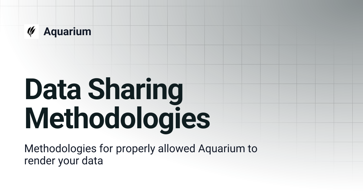Data Sharing Methodologies | Aquarium